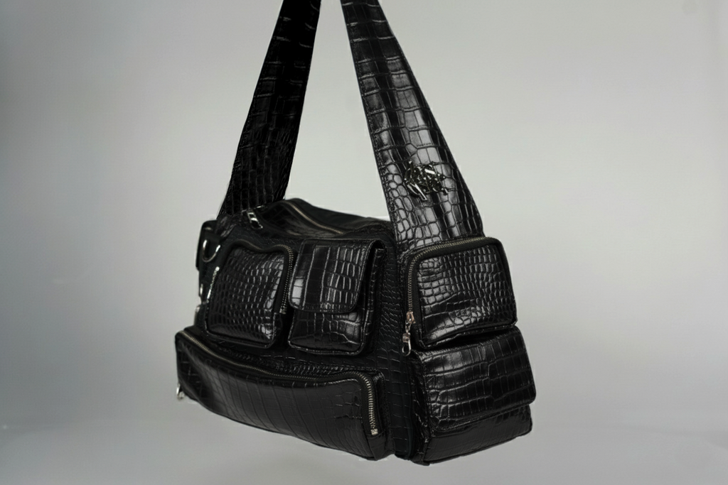 Boom Boom Black Glossy Croco Print