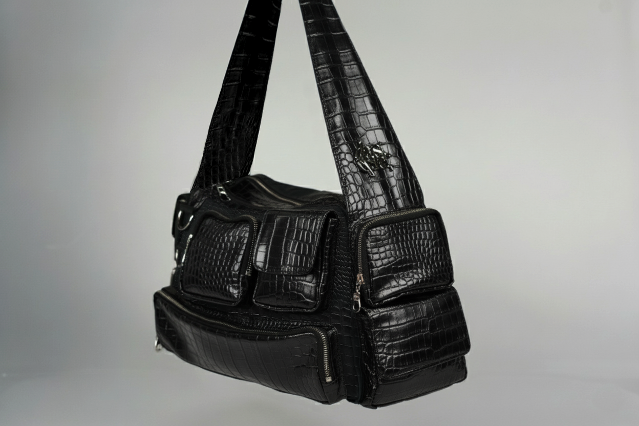 Boom Boom Black Glossy Croco Print