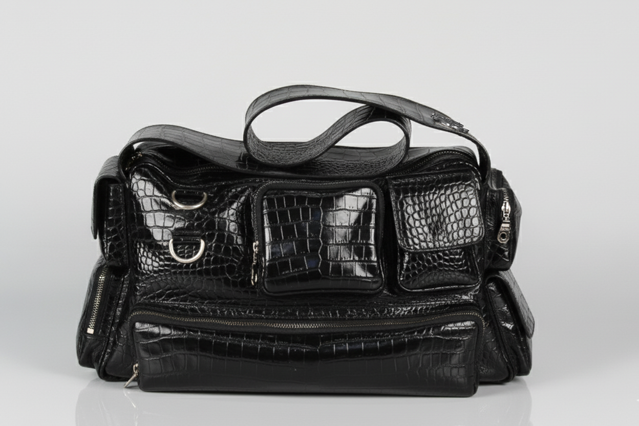 Boom Boom Black Glossy Croco Print