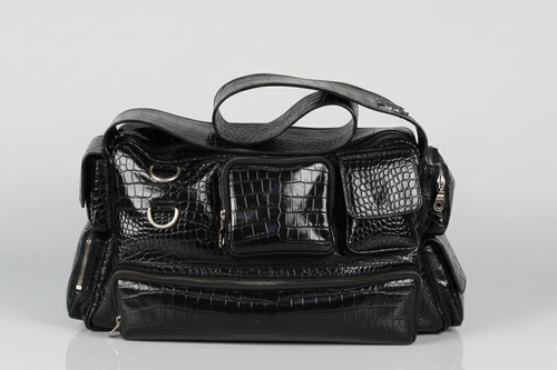 Boom Boom Black Glossy Croco Print