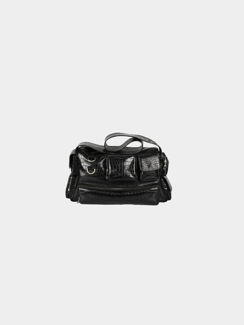 Boom Boom Black Glossy Croco Print